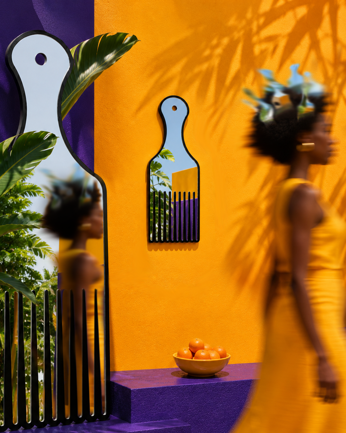 Mini Afro Comb Mirror